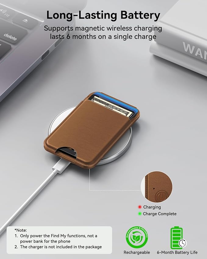 TWZKG for MagSafe Wallet, Works with Apple Find My,5 Card Holder with Stand, Magnetic Phone Wallet for iPhone 17/16/15/14/13/12 Pro Max Plus Air, RFID Blocking Vegan Leather,Coffee