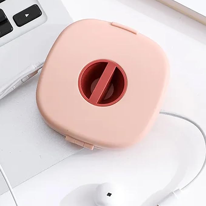 Cable Organizer Storage Case - Charger Cord Winder, Wire Management Holder, with Built in Phone Stand | Portable Charging Cable Wrap Tool for School Living Room Bedroom Dorm Commuting Travel Use