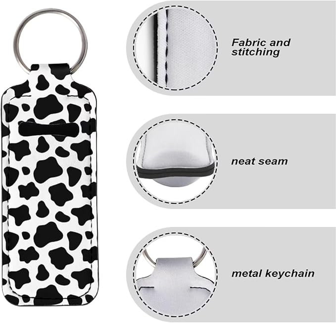 Suobstales 3Pcs Travel Bottles Keychain Holder Set,Travel Bottle Sleeves+Neoprene Chapstick Holders+Lanyard Keychain