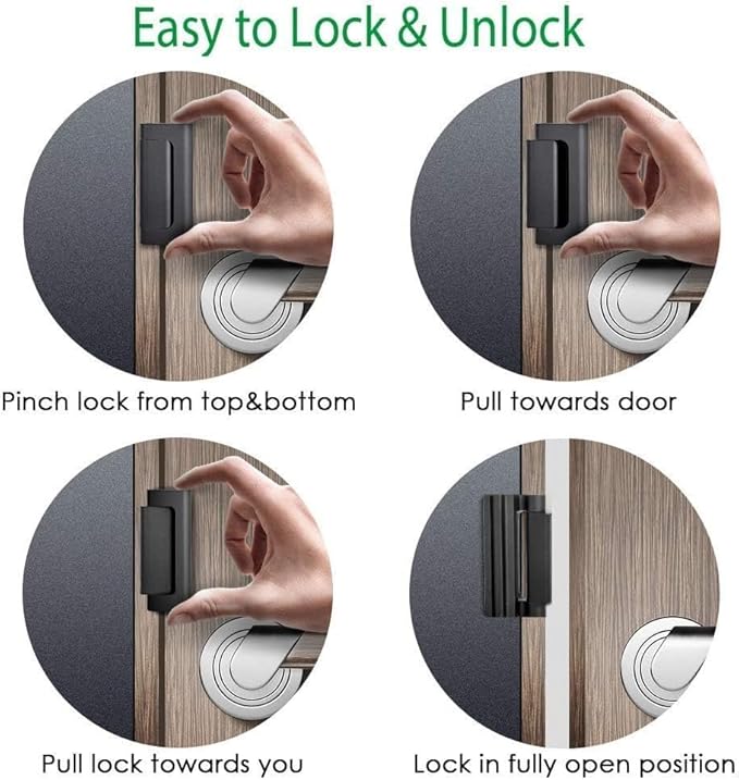Home Security Door Reinforcement Lock for Kids Safety Upgraded Front Door Locks Withstand 800 lbs Metal Child Proof Door Latch Lock for Inside Door Top Extra Flip Lock High Deadbolt Lock Home Defender