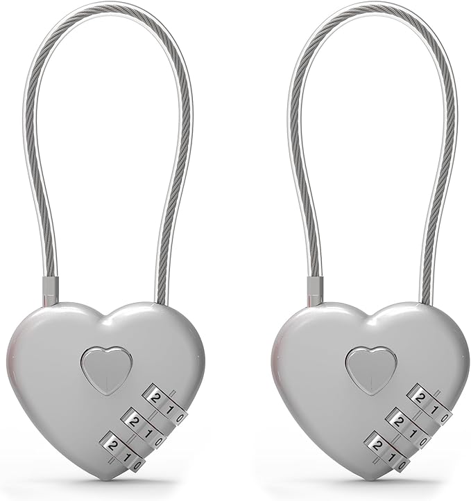 Combination Padlock, Small Cable Lock with Code, Candados para Locker, Combo Cable Lock for Luggage, Suitcase, Gym Locker, Backpack Zipper, Cabinet, Mailbox, Outdoor Use, Travel Safe Bag