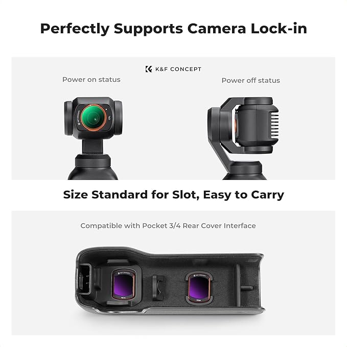 K&F CONCEPT K-Series CPL ND Filter Kit Compatible with DJI OSMO Pocket 4/3 Creator Combo Accessories, CPL ND16 ND64 ND256 Magnetic Action Camera Neutral Density Polarising Filters HD Optical Glass