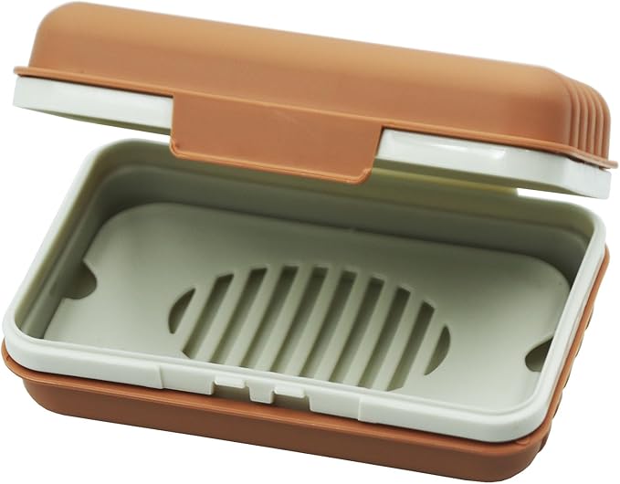 2 Pack Travel Soap Case Holder,Portable Soap Box with Draining Layer for Shower,Bathroom,Camping,Hiking,Gym (Orange)