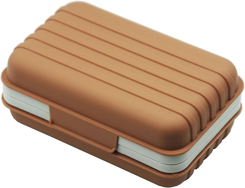 2 Pack Travel Soap Case Holder,Portable Soap Box with Draining Layer for Shower,Bathroom,Camping,Hiking,Gym (Orange)