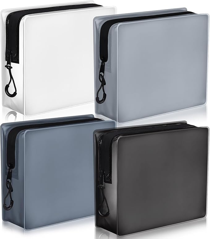 4 Pack TSA Approved Travel Toiletry Bags Frosted Translucent Leak-proof Cosmetic Makeup Bags for Women Men Travel Organizer Airport Security(Gray,6.7 x 5.5 x 1.8 Inch)
