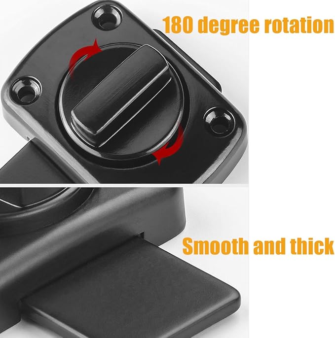 French Door Reinforcement Lock Latch,Single Door Safety Locks from Inside Door Lock for Bedrooms Reinforcement Locks,180 Degree Bathroom Compartment Lock Bathroom Stall Latches