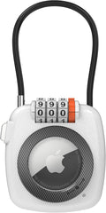 AirTag Holder with Combination Lock, Cable Lock AirTag Case Works with Apple Air Tag Holder, Air Tagholder for Luggage, Backpack, Suitcase, Bike, Kids Travel Safe Locking GPS Tracker Case