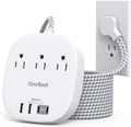 22.5W/4.5A Travel Power Strip with Surge Protector, 3 Outlets with 4 USB Ports (2 USB C), Flat Plug Extension Cord 6 Feet, Desktop USB Charging Station for Home, Office, College Dorm Essentials