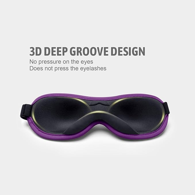 Sleep Eye Mask for Women Men, Eye Covers for Sleeping, 3D Sleep Mask for Travel Yoga Nap (Purple)