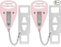 Portable Door Lock for Home Hotel Safety, Door Latch Security Lock for Additional Privacy and Safety in Hotel, Apartment,and College Prevent Unauthorized Enty, Pink 2 Pieces