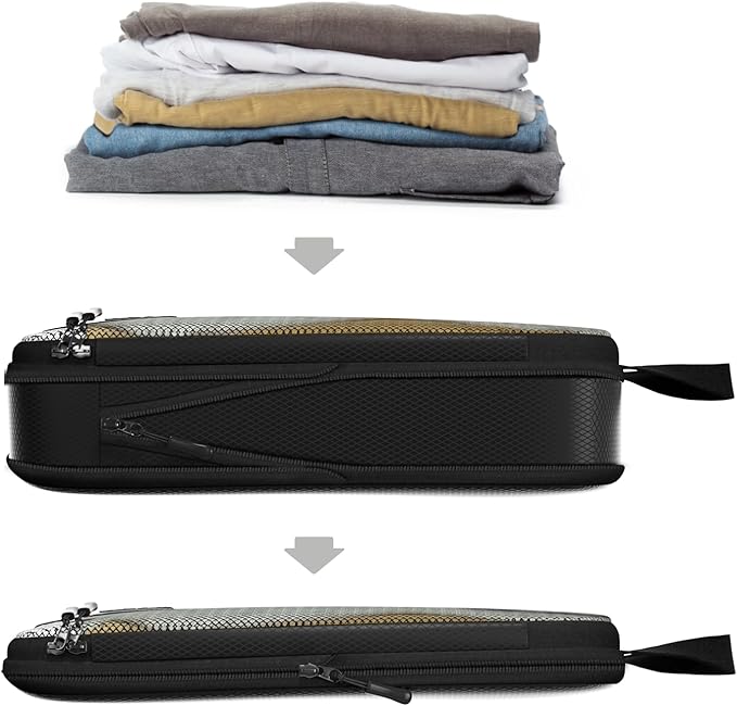 4pc Large Compression Packing Cubes for Travel - Luggage Organizers Suitcases