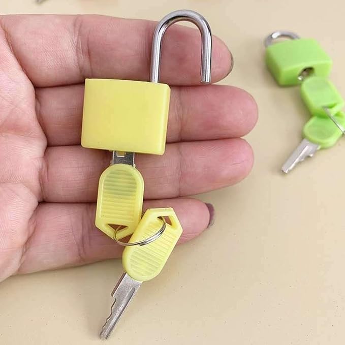 2 Pack TSA Approved Luggage Locks - Suitcase Padlocks with Keys, Travel Baggage Locks for School Gym Lockers, Laptop Bags & Outdoor Gear (Sky Blue + Yellow)
