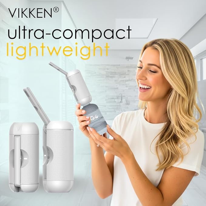 VIKKEN® Portable Travel Bidet USB-Type C Rechargeable Electric Mobile Handheld Ultra Strong Water Spray Personal Hygiene Self Care for Women & Men, iGo-X 250ml White