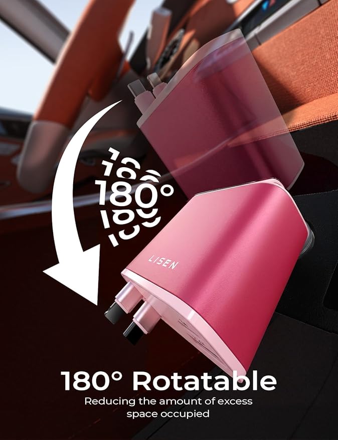 LISEN Retractable Car Charger Adapter for iPhone 17, Fast Charging Car Phone Charger, 84W USB C Car Truck Accessories, Road Trip Essentials Pink Accessories for Men Women for iPhone 17 16 15 14 13 12