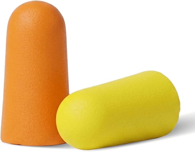 Happy Hippo Soft Foam Earplugs, 33 dB NRR, 6 Pair 12 Ear Plugs, Maximum Protection for Sleeping; Silence Snoring, Airplanes, Airports, Power Tools, Phone Conversations, Loud Work Environments (Neon)