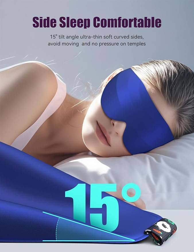 Sleep Mask for Side Sleeper Women Men, EVA BELLE Eye Mask for Sleeping Light Blocking, 3D Sleeping Mask Blackout, Soft Breathable Eye Shade Cover with Adjustable Elastic Strap for Travel Home Nap Rest