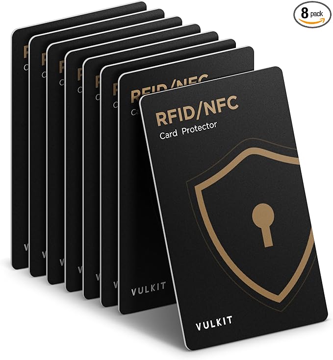 VULKIT RFID Blocking Cards 8 Pack Credit Card Protectors NFC Contactless Cards Protection for Business & Travel Wallet