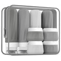 Mrsdry Travel Bottles for Toiletries 8 Pack, TSA Approved Travel Size Containers 3oz, Leak Proof Silicone Squeezable Creams Jars with Clear Travel Bag
