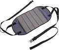 Travel Footrest Hammock for Airplane with Plush Deep Gray Fabric, Portable Under-Desk Foot Sling Cushion for Office and Long Flight Comfort