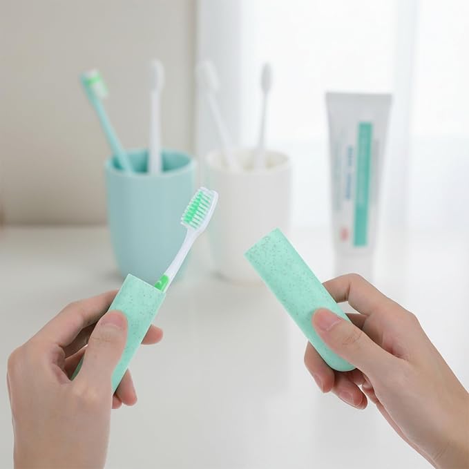 3 Pcs Toothbrush Pouch,1 Toothbrush Travel Bag + 2 Ventilated Toothbrushes Travels Containers, Portable Hygienic Organizer for Family, Camping & Business Trips