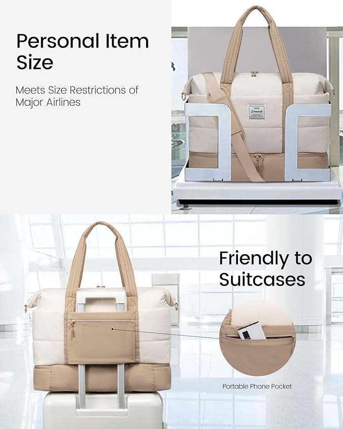 LOVEVOOK Travel Duffle Bag,Weekender Bags for Women with Shoe Compartment，Carry on Overnight Bag with Toiletry Bag,Gym Duffel Bag with Wet Pocket, Hospital Bags for Labor and Delivery