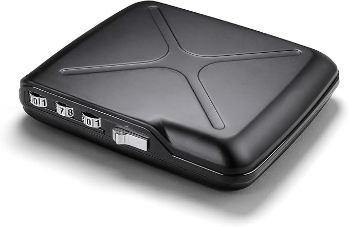 ÖGON -DESIGNS- Aluminum code wallet, lockable with a 3 digit code, RFID protection against fraud and demagnetization, secured card holder