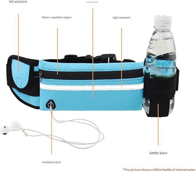 Anti-theft Invisible Waist Bag, Anti-Theft Money Belt Multifunctional Outdoor Sports Waist Bag, for Outdoor Running (Blue+Green)