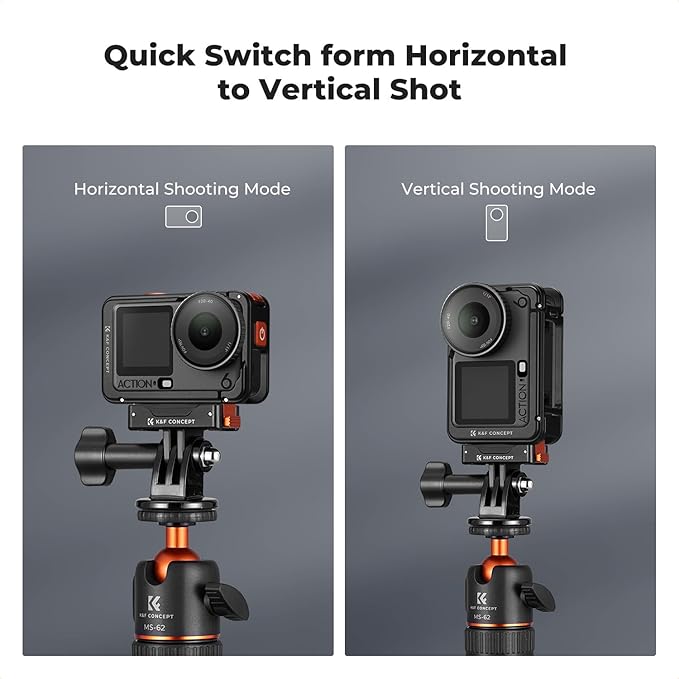 K&F CONCEPT 1 Pack Magnetic Adapter Mount for DJI Osmo Nano/Osmo Action 6, Quick Release Extension Base Bracket for Tripod,Selfie Stick, Magic Arm, Action Camera Vlogging Accessories