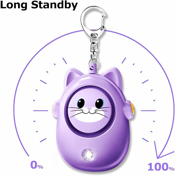 Personal Alarm Keychain for Women with LED Light, Safe Sound 130dB Loud Siren, Cute Emergency Self-Defense Safety Alarm , Security Siren for Children,