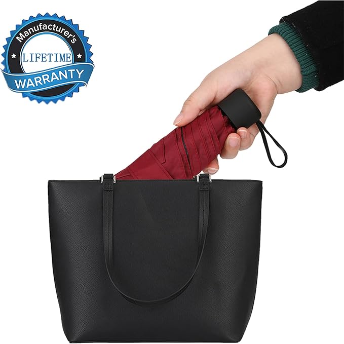 GAOYAING Small Mini Umbrella with Case Light Compact Design Perfect for Travel Lightweight Portable Parasol Outdoor Sun&Rain Umbrellas 34 Inches