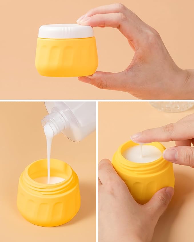 Mrsdry Travel Bottles for Toiletries 8 Pack, Travel Size Toiletries, Tsa Approved Travel Size Containers 3oz, with Travel Essentials Clear Bag, Leak Proof Silicone Squeezable Creams Jars