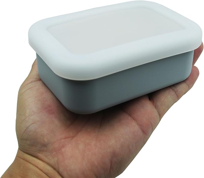 Silicone Travel Soap Case,Portable Soap Box with Draining Layer for Shower,Bathroom,Camping,Hiking,Gym (Gray)