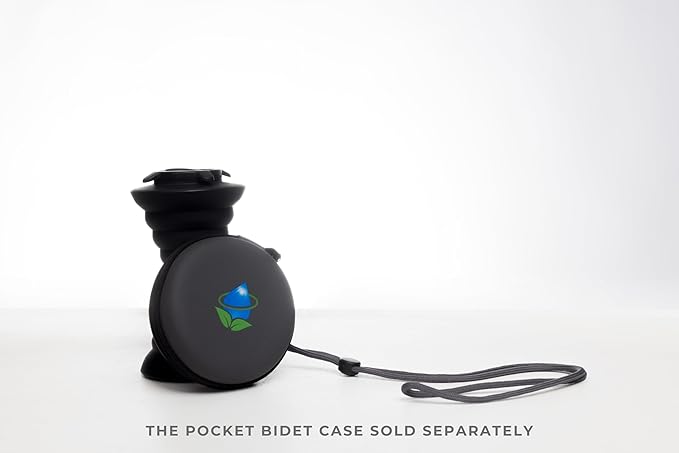 The Pocket Bidet®: Portable Travel Bidet with Collapsible & Ergonomic Design, Easy to Spray, Flying Saucer Bidet for Men, Pregnant Women, Camping, Outdoors, Fits in a Purse or Bag (Black, 500 ml)