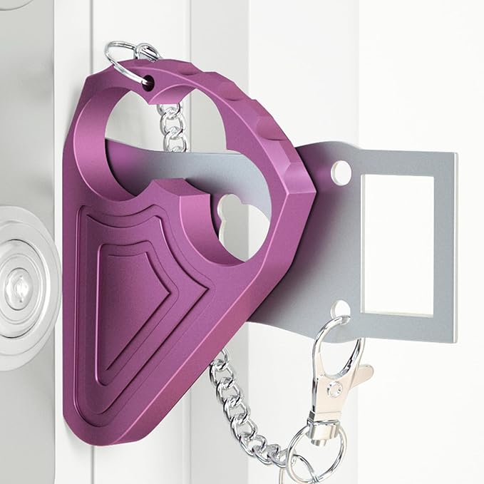 Portable Door Lock for Travelers, Sturdy Metal Hotel Door Lock Security for Motel Home Office Apartment Bedroom, Privacy & Safety Essential