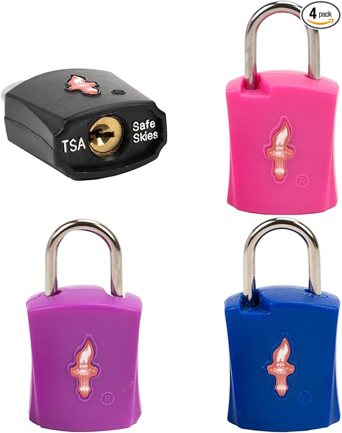 4 Pack TSA Approved Luggage Locks in Family Pack,Suitcase Lock TSA Approved;TSA Approved Travel Lock for Backpacks, Bags and Luggage That Airport Security Will not Clip, 4 Pack Mixed