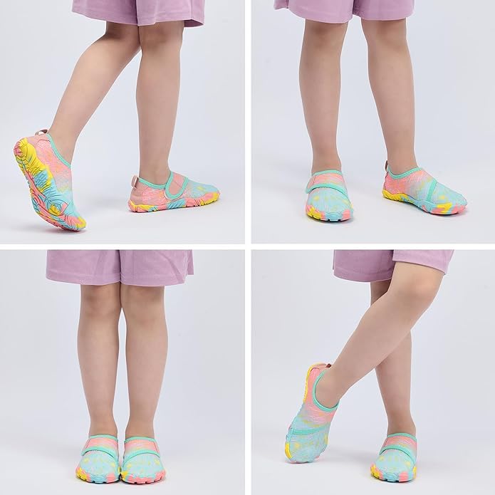 Kids Water Shoes Boys Girls - Wide Toe Box Quick Dry Barefoot Shoes Breathable Non Slip Aqua Athletic Sneakers for Swim Beach Pool Kayak Hiking Sand Walking Travel Essentials (Little Kid/Big Kid)