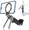 Adjustable Magnetic Phone Holder, Handsfree Airplane Phone Holder, Foldable Airplane Travel Essentials, 360° Rotation for All Mobile Phones Desk Long Flying Tray Table