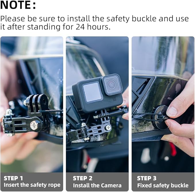 SUREWO Motorcycle Helmet Chin Mount Kits Compatible with GoPro Hero 13 12 11 10 9 8 7 6 5 Black,DJI Osmo Action 5 pro/4/3/2/AKASO/Campark/YI Action Camera,Insta360 Camera and More