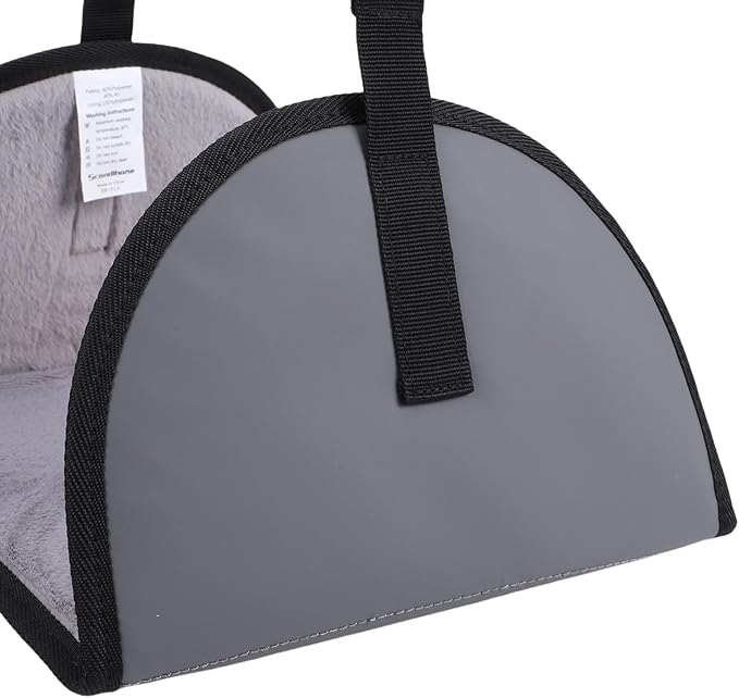 SUNGOOYUE Airplane Foot Hammock, Portable Nylon Adjustable Strap Foot Rest for Travel or Desk Work, Soft Fabric with Reinforced Base to Prevent Slips and Elevate Feet Comfortably (Grey)
