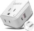 Ceptics Thailand Travel Adapter Set, 20W PD & QC, Type O - 3.1A - 4 in 1-2 USA Inputs, 1 USB Port, 1 USB-C Port - Compact, Powerful - Includes Type O Swadapt Attachments