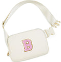 Uygafly Bridesmaid Gifts Wedding Day - Bridesmaid Proposal Gift,Bridal Shower Gifts,Maid of Honor Gifts,Bachelorette Party Decorations Favors,Initial Belt Bag Crossbody Bag Fanny Pack | Cream,B