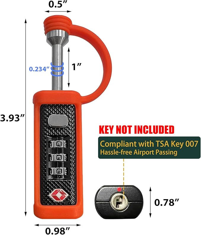 LAFENLIN TSA Approved Firearm Travel Case Locks, Gun Case Hard Pistol Cases Lock Gun Carrying Case Lock, Cut-Proof Case TSA Padlocks for Rifles/Revolver/Handgun/Camera Hard Cases