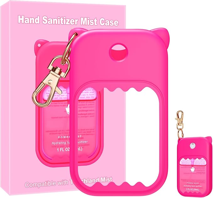 Hand Sanitizer Spray Case for Touchland Silicone Touchland Case Keychain Cute Hand Sanitizer Holder Keychain Compatible with Touch land Power Mist Gentle/Glow Mist