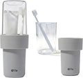 Portable Travel Toothbrush Case, Covered Toothbrush Cup Holders, Toothbrush and Toothpaste Travel Case, Toothbrush Storage Organizer Container for Traveling Bathroom(Grey)