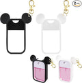 TERPINK 2 Pack Silicone Case Compatible with Touchland Hand Sanitizer Spray 1 fl oz, Mouse Design Protective Case with Keychain, Hand Sanitizer Spray Accessory (Black+White)