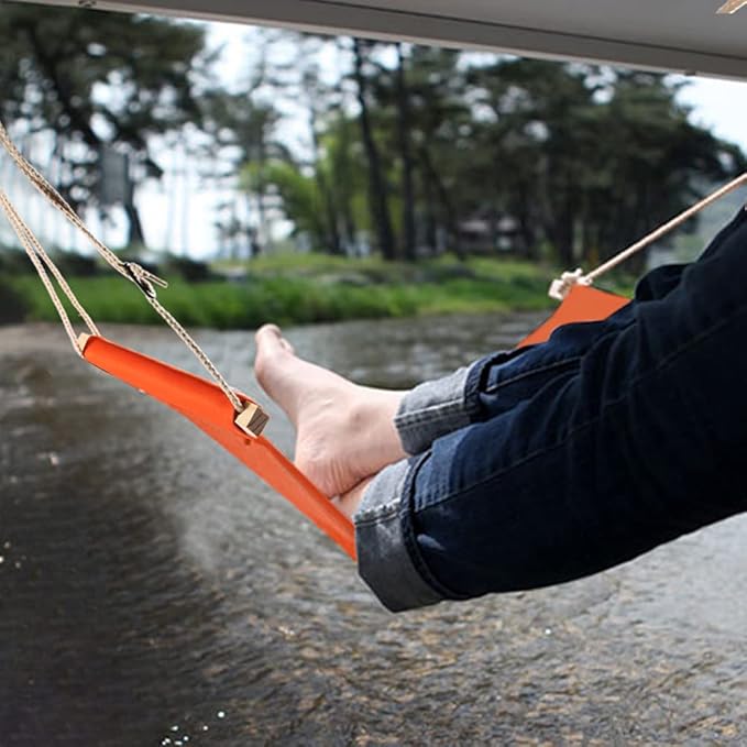 Airplane Foot Hammock for Plane Travel, Airplane Foot Rest with Extended Adjustment Strap Desk Hammock Folding for Travel Accessories