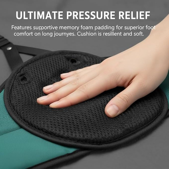 Airplane Footrest Hammock Set, Adjustable Travel Footrest, Plane Foot Rest with Storage Bag, Sleep Mask and Ear Plugs, Foot Hammock for Plane Travel and Long Flights