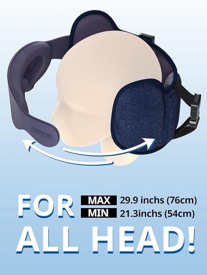 Inspireyes Travel Pillows for Airplanes, Airplane Pillow with Sleep Eye Mask, 360° Support Headrest Strap Travel Essentials for Long Flight, Car Trip, No Bobblehead, Fit Various Heights, Dark Grey