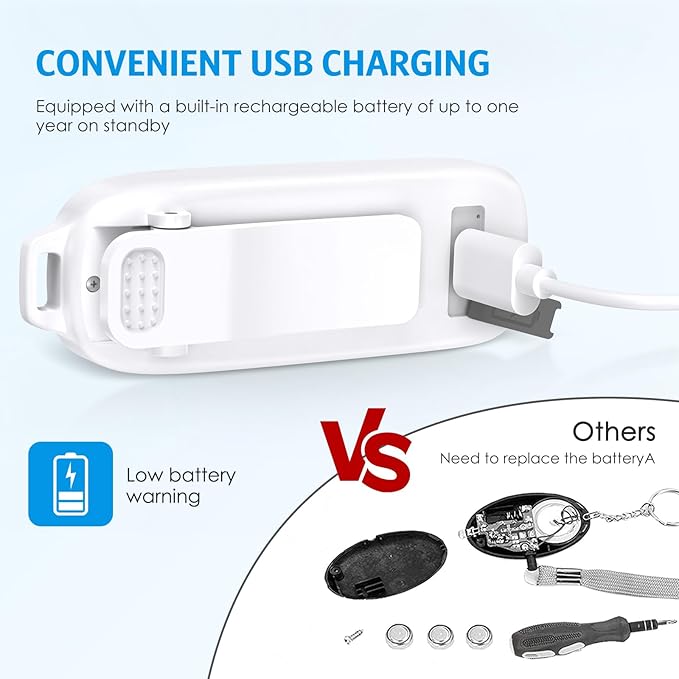 AMIR Personal Safety Alarm for Women, Rechargeable Clip On Flashlight, 130 dB Safe Sound Personal Alarm with Strobe Lights, Running Lights for Runners, 4 Light Modes