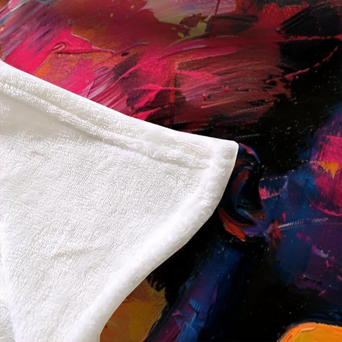 African Blanket King Size, Fleece Blanket for Couch Bed Sofa, Woman Exotic Blankets and Throws, Hippie Art Super Soft Cozy Plush Flannel Blanket, 108 x 90 in, Watercolor Abstract